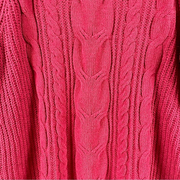 J. Jill NWT Chenille Cabled Tunic In Cherrywine Color Size Medium - Picture 5 of 14